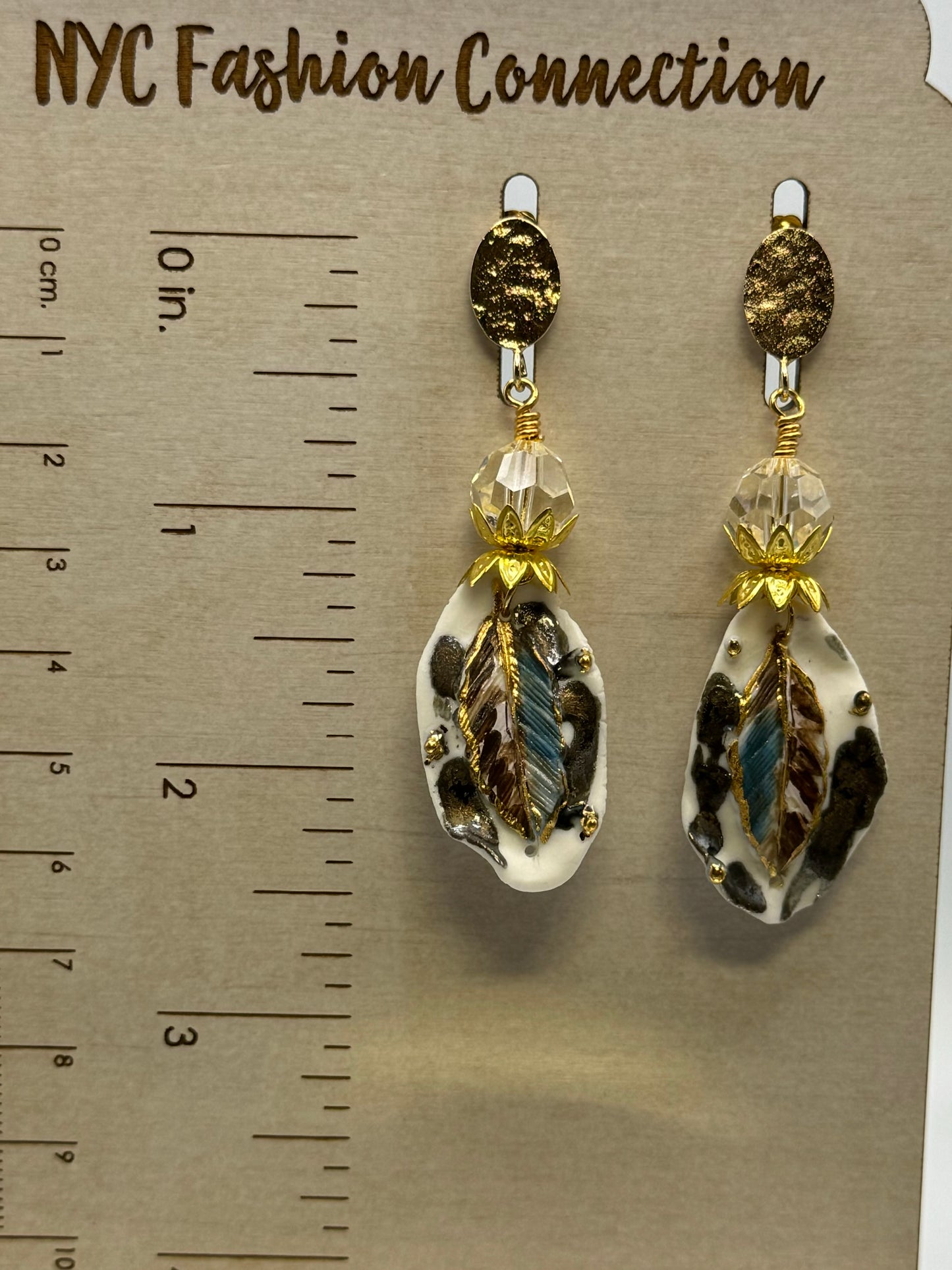Handmade artisan feather earrings