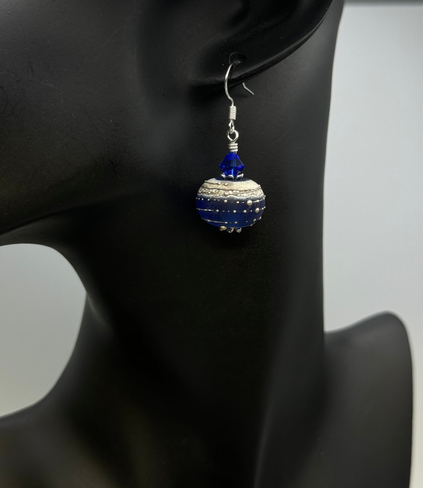 Electric blue handmade earrings