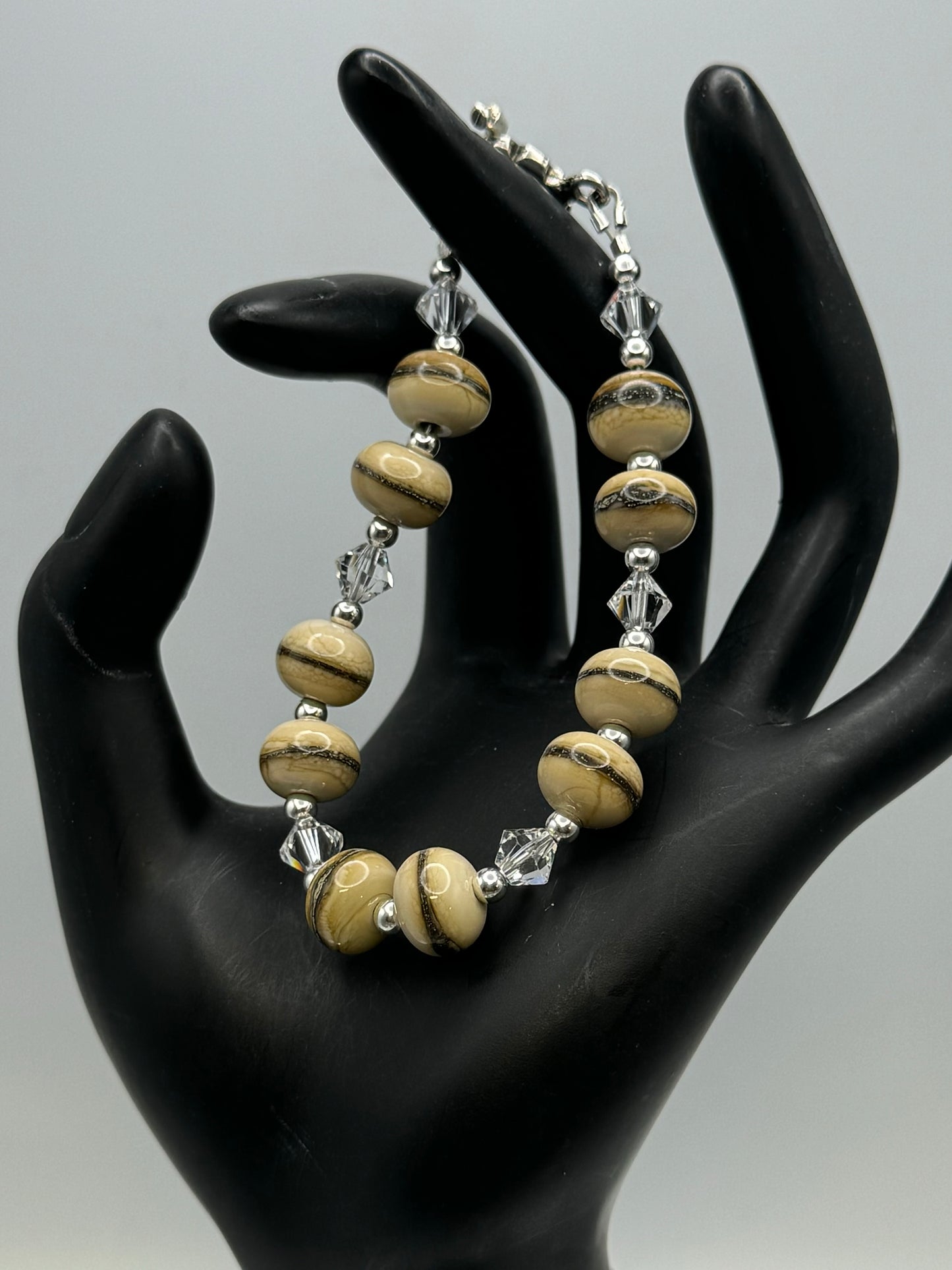 Lampwork earth tone bracelet
