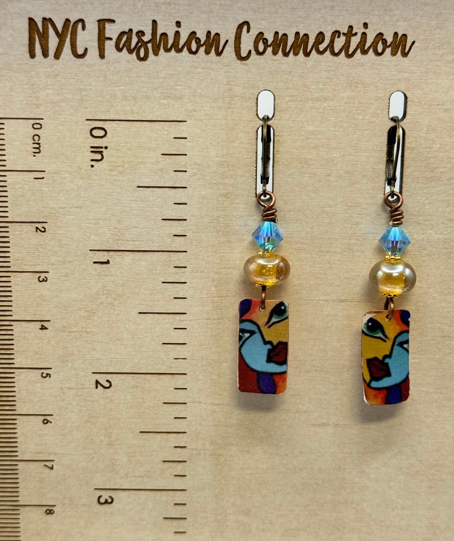 Handmade abstract charm earrings
