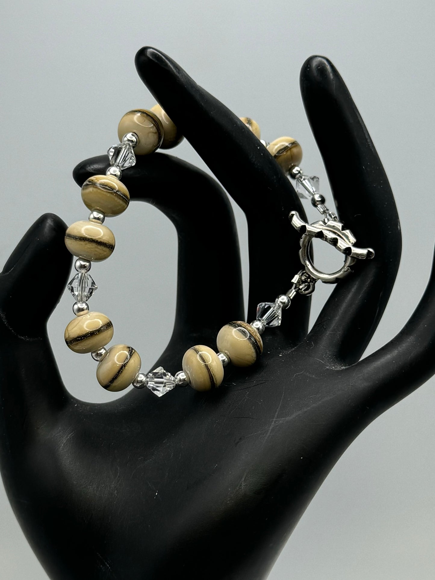 Lampwork earth tone bracelet