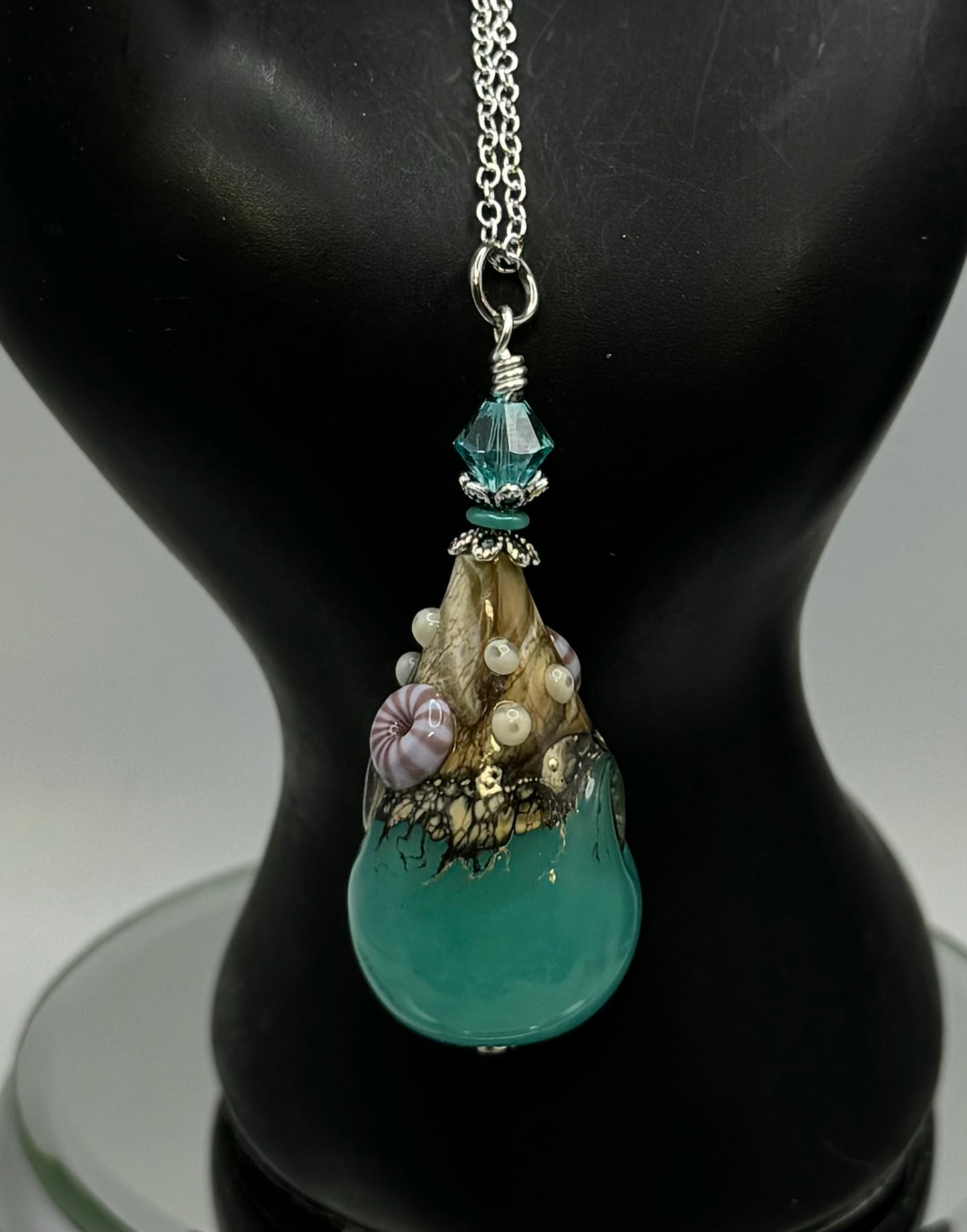Lampwork beach pendant