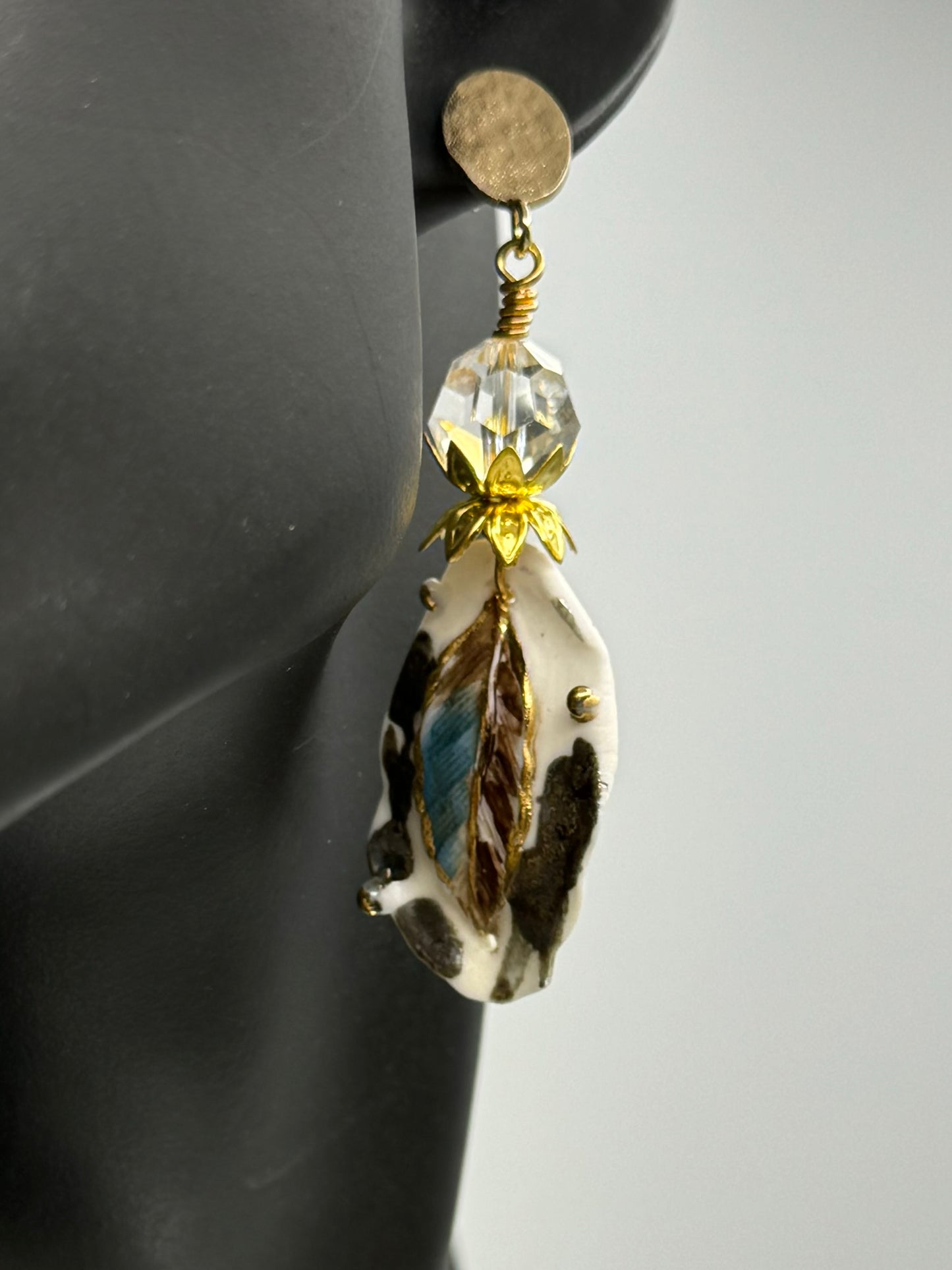 Handmade artisan feather earrings