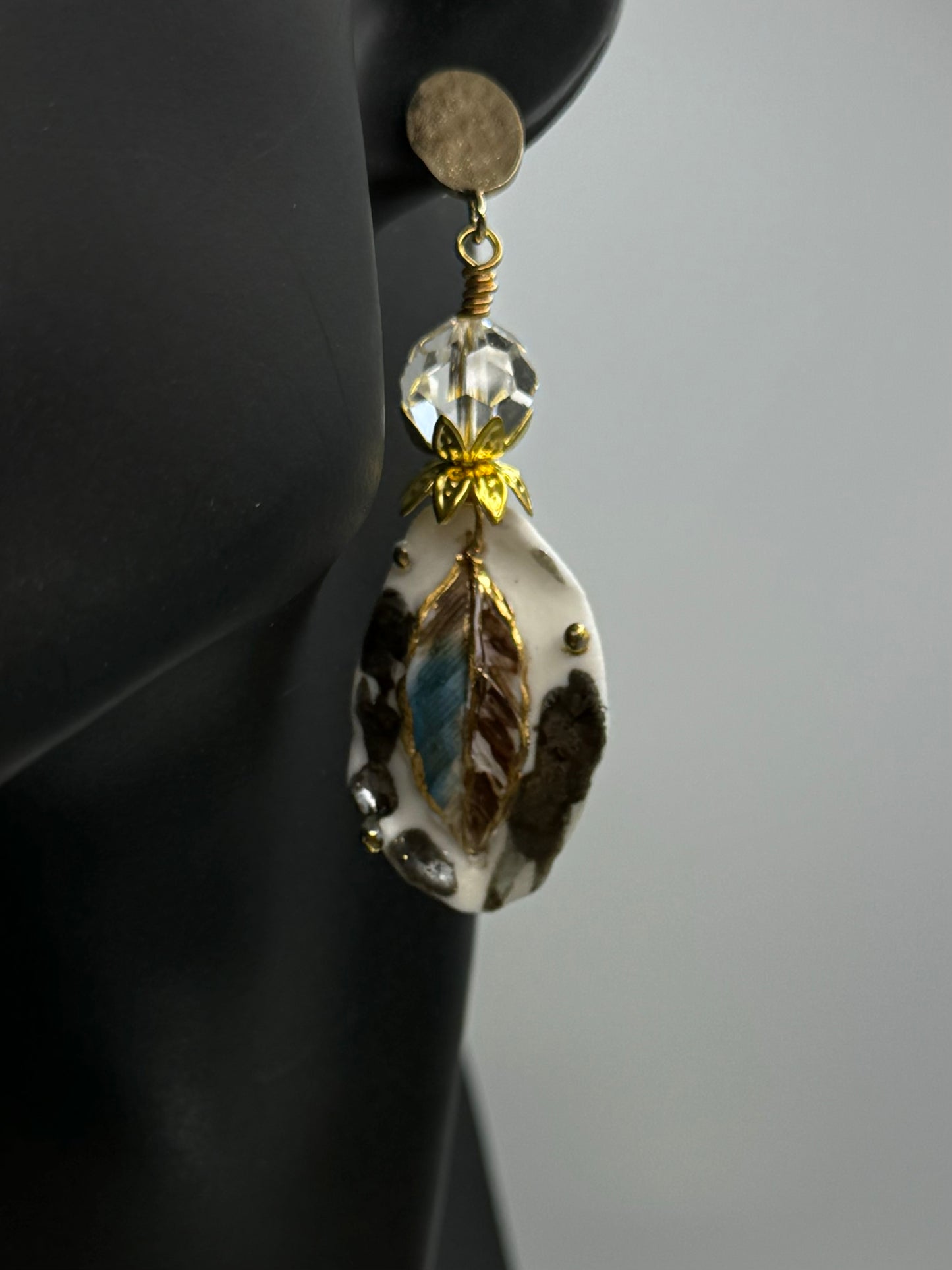 Handmade artisan feather earrings