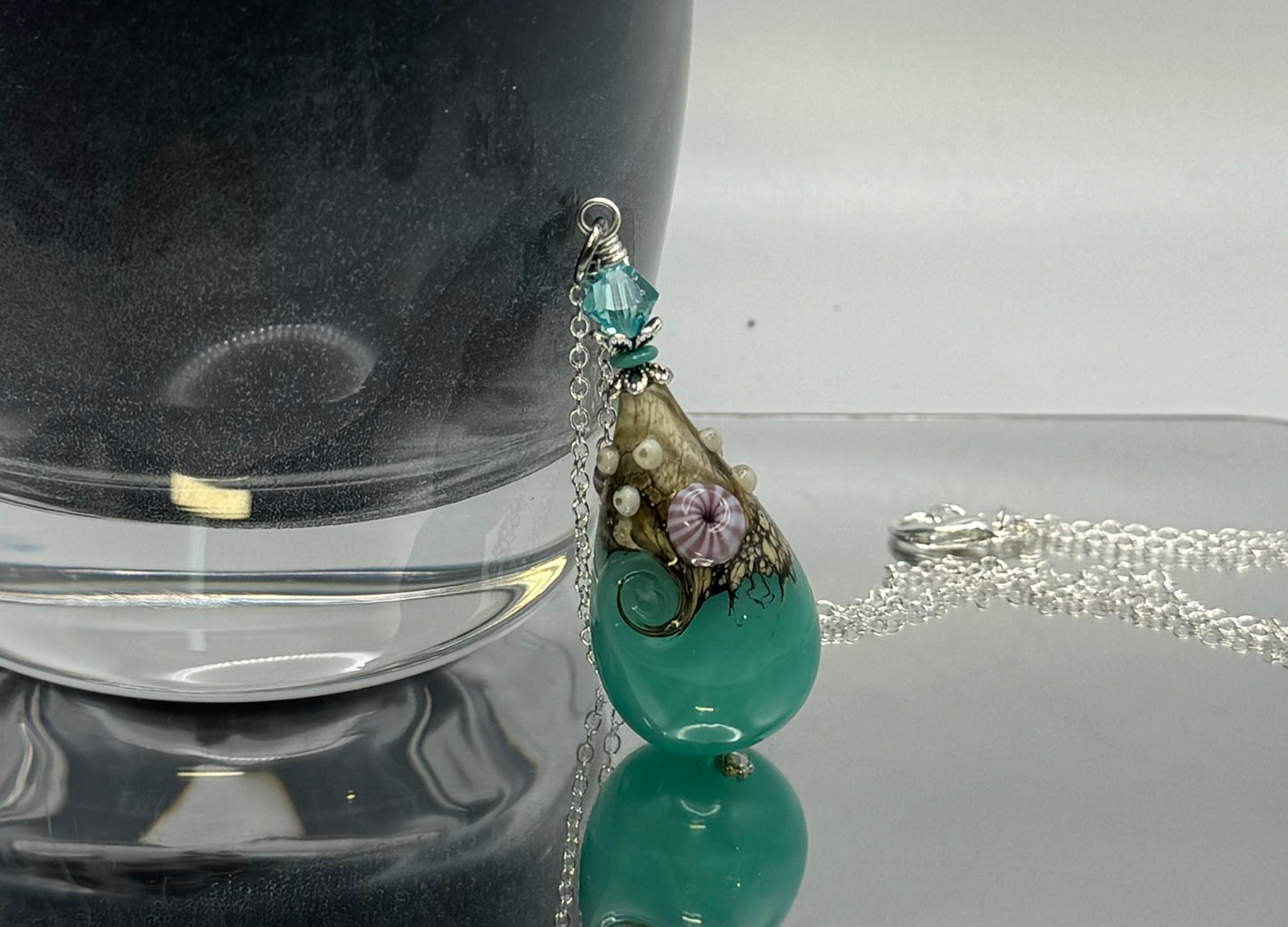Lampwork beach pendant