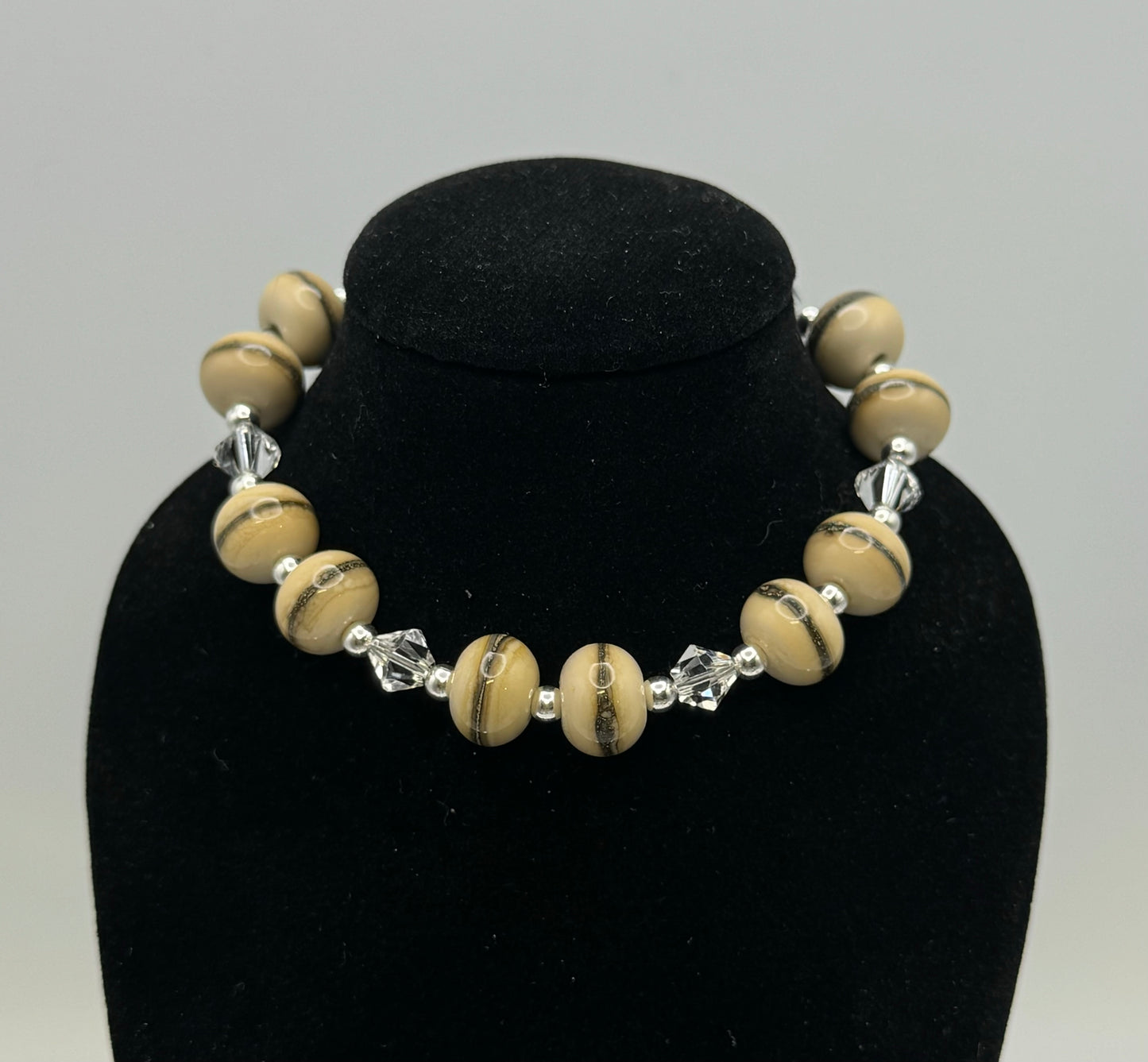 Lampwork earth tone bracelet