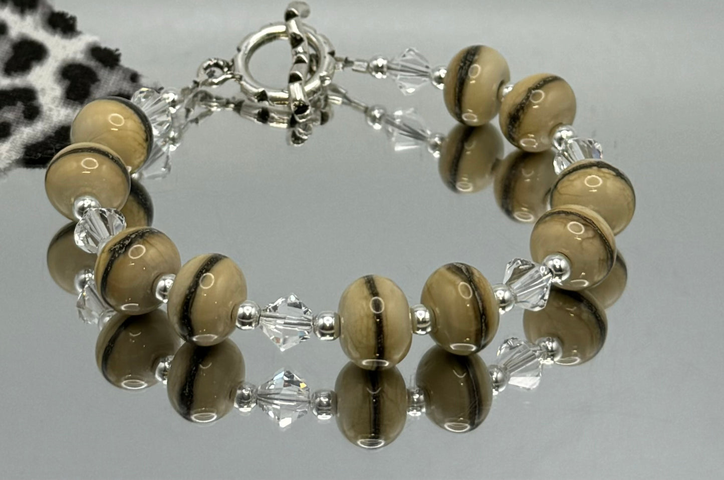 Lampwork earth tone bracelet
