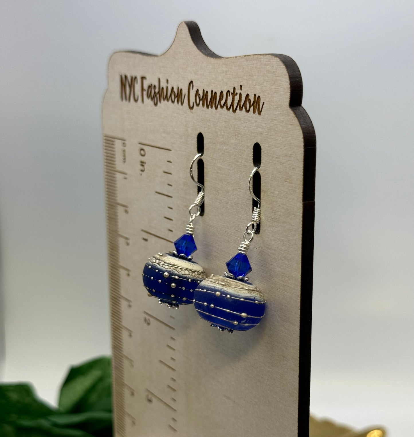 Electric blue handmade earrings