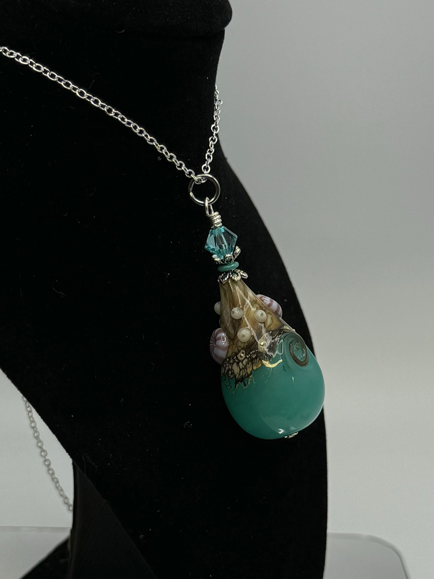 Lampwork beach pendant