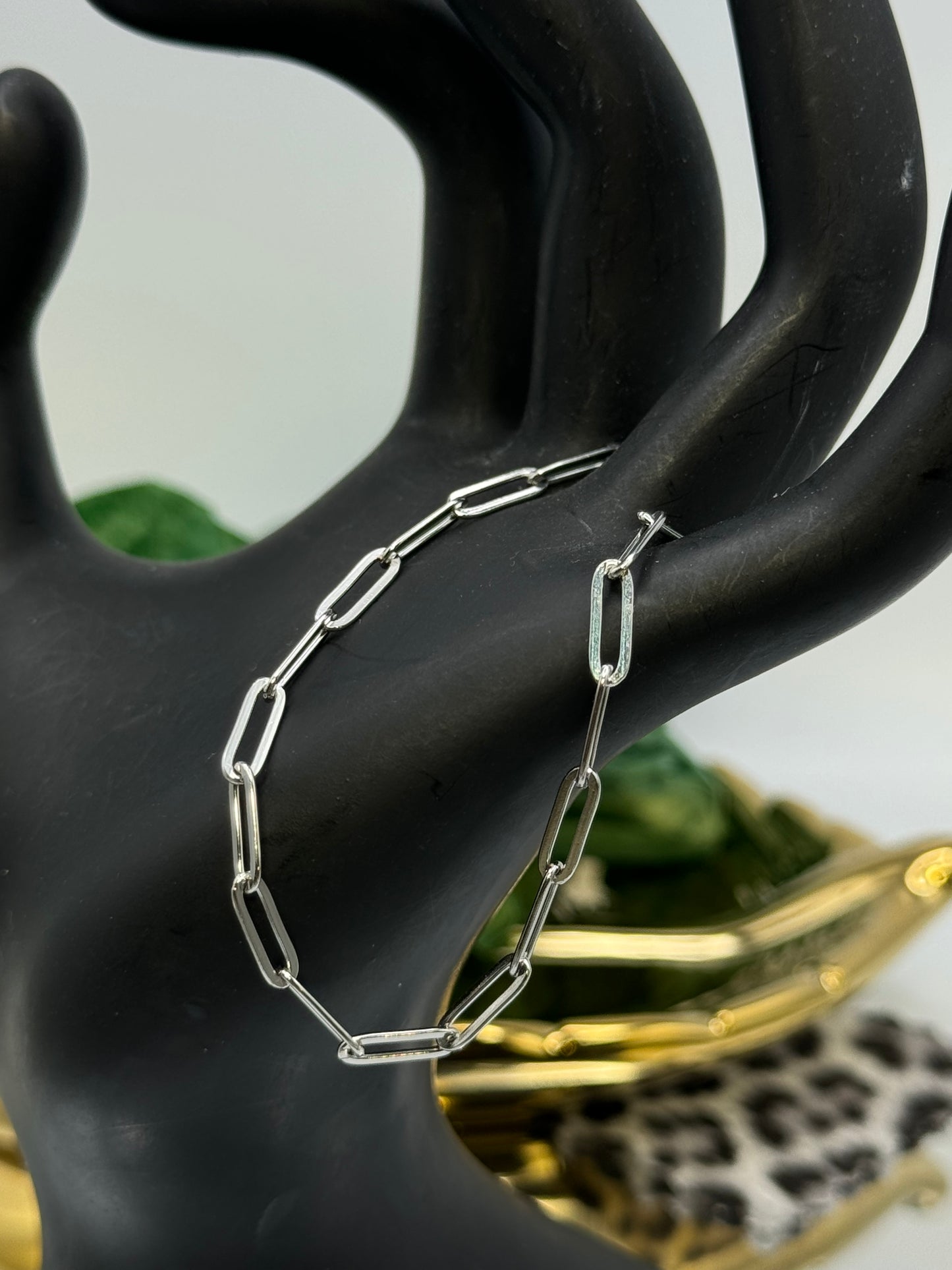 Paper clip chain bracelet