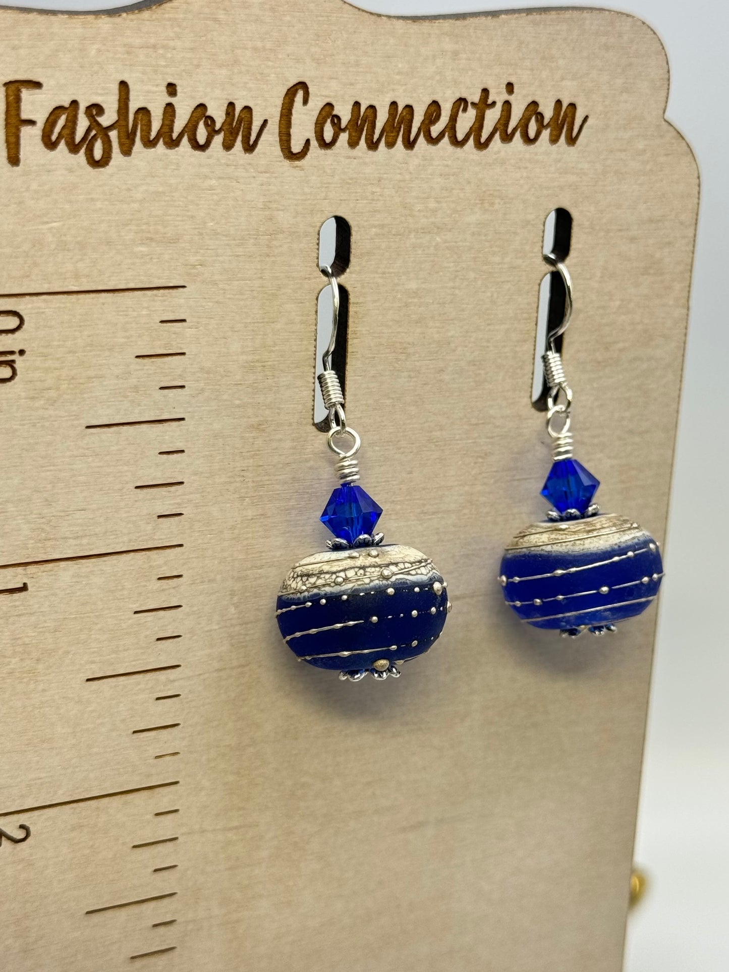Electric blue handmade earrings