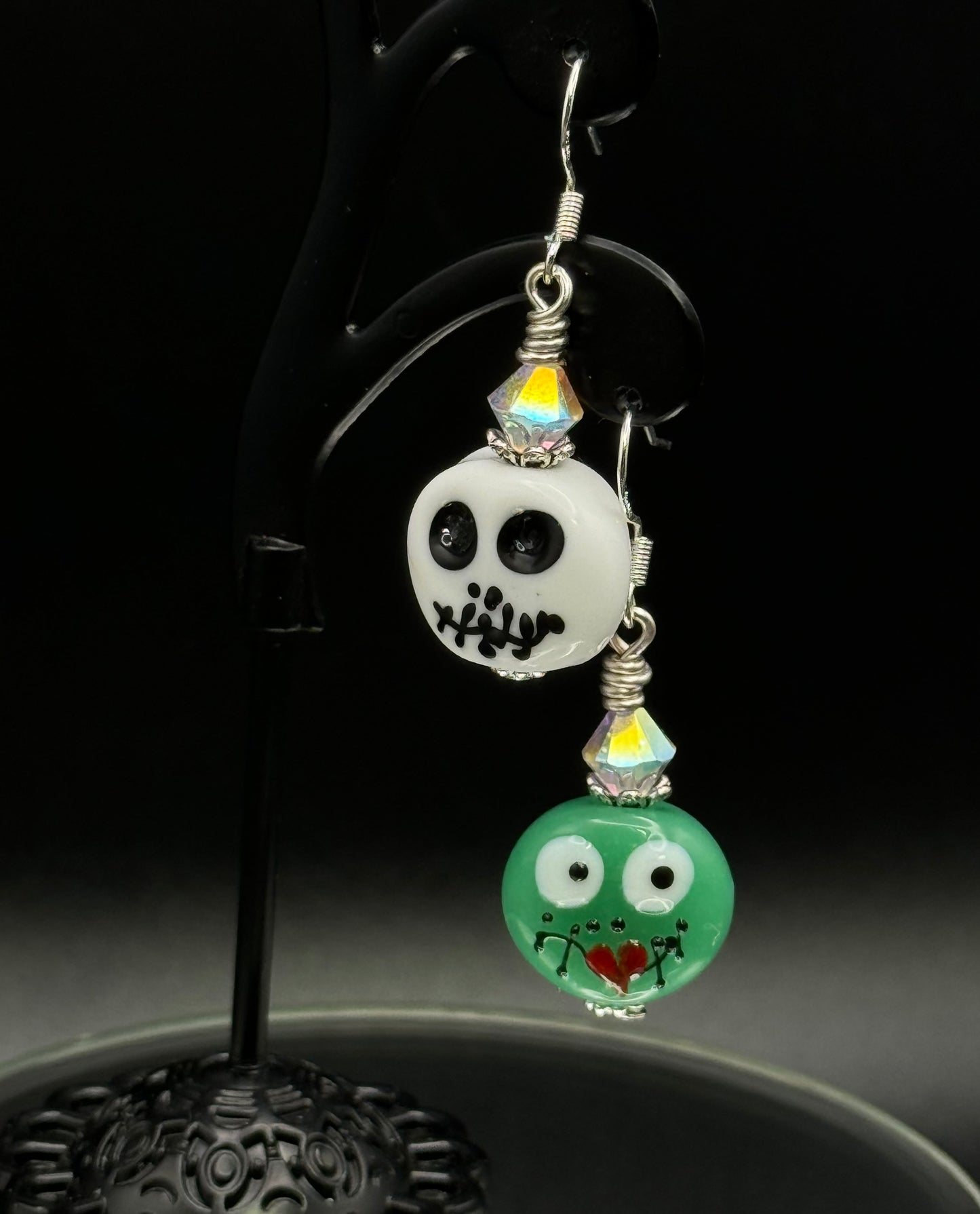 Halloween lampwork earrings