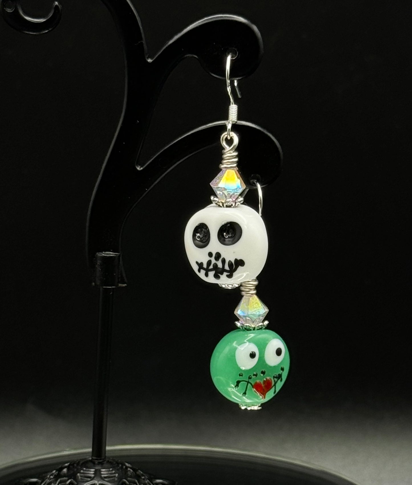Halloween lampwork earrings