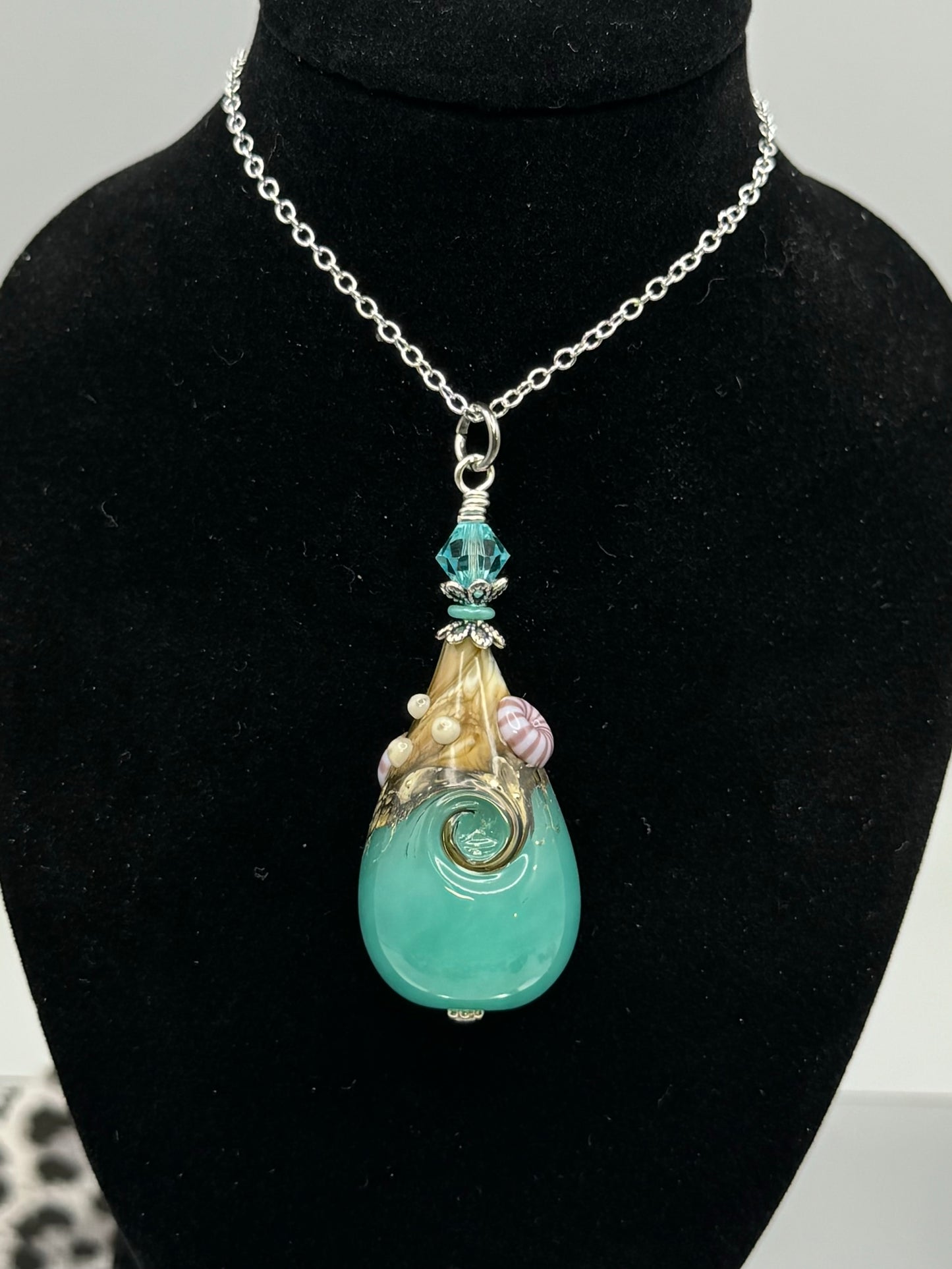 Lampwork beach pendant