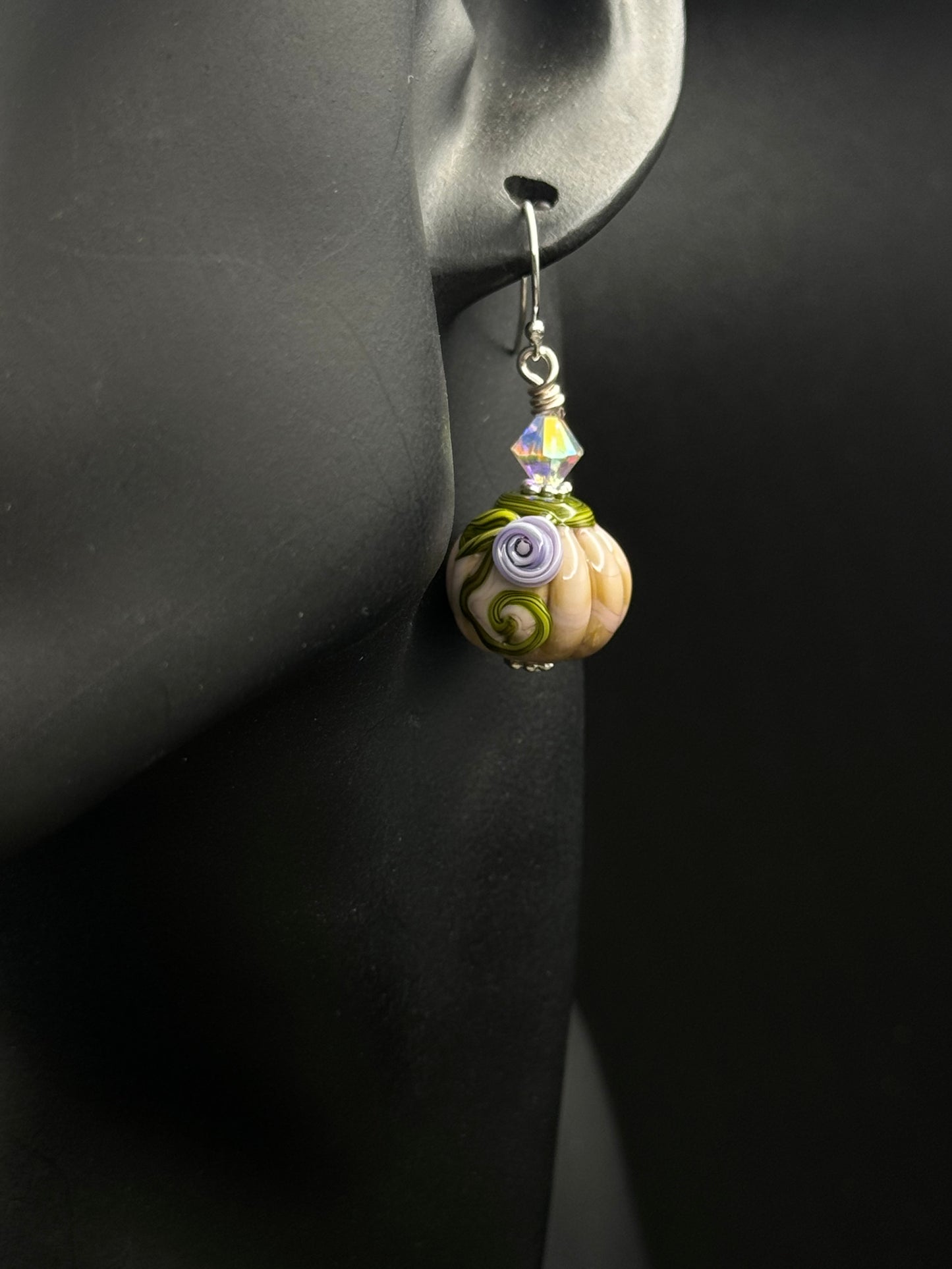 Cream pumpkin earrings
