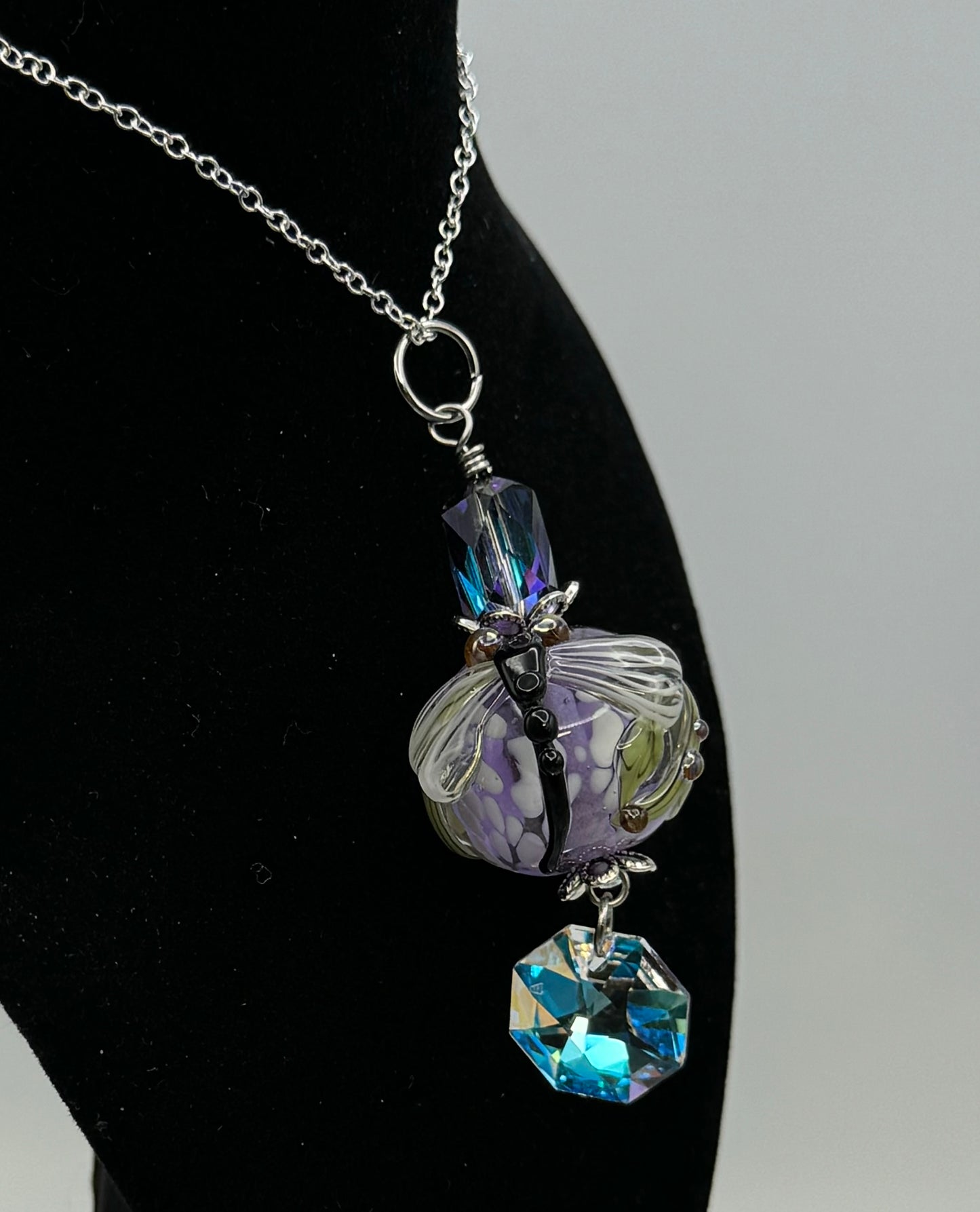 Lampwork dragonfly pendant