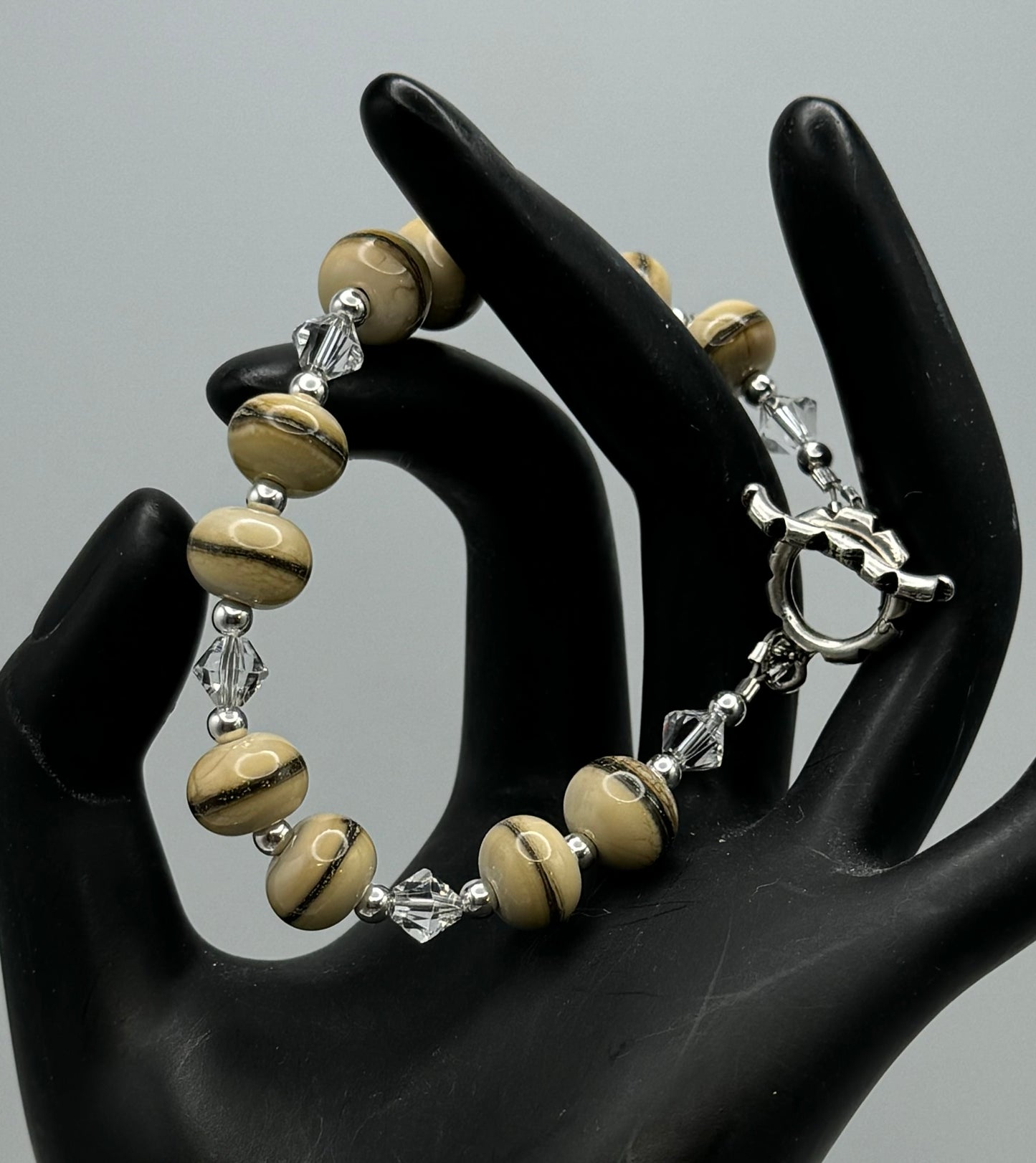 Lampwork earth tone bracelet