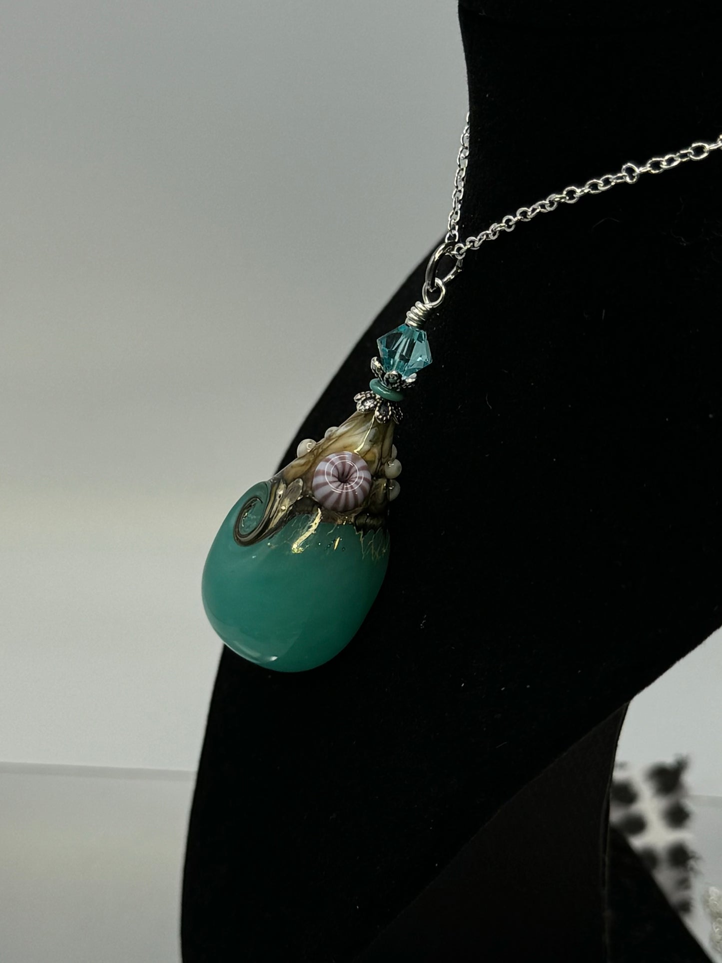 Lampwork beach pendant
