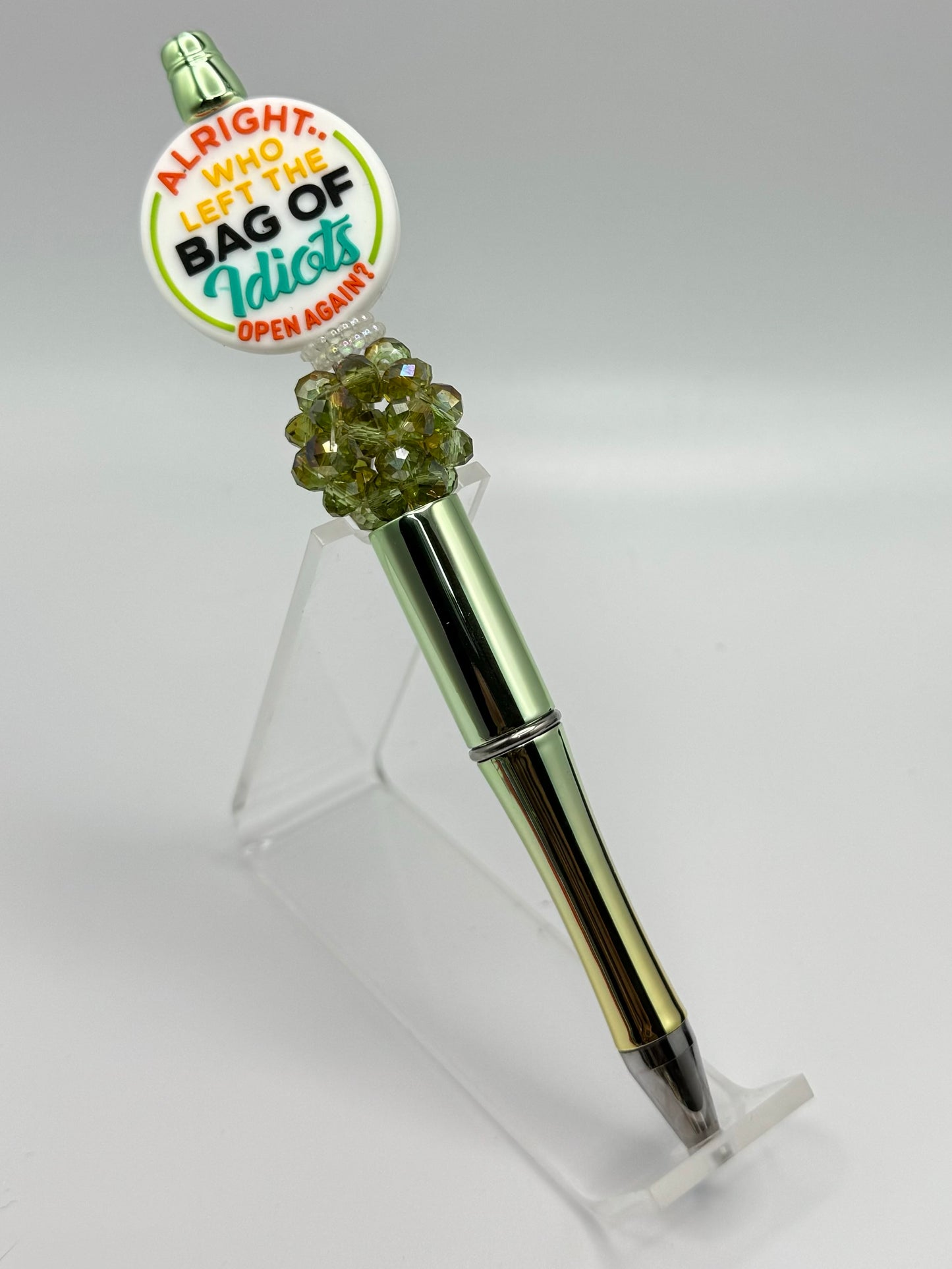 Handmade beaded pen - idiots