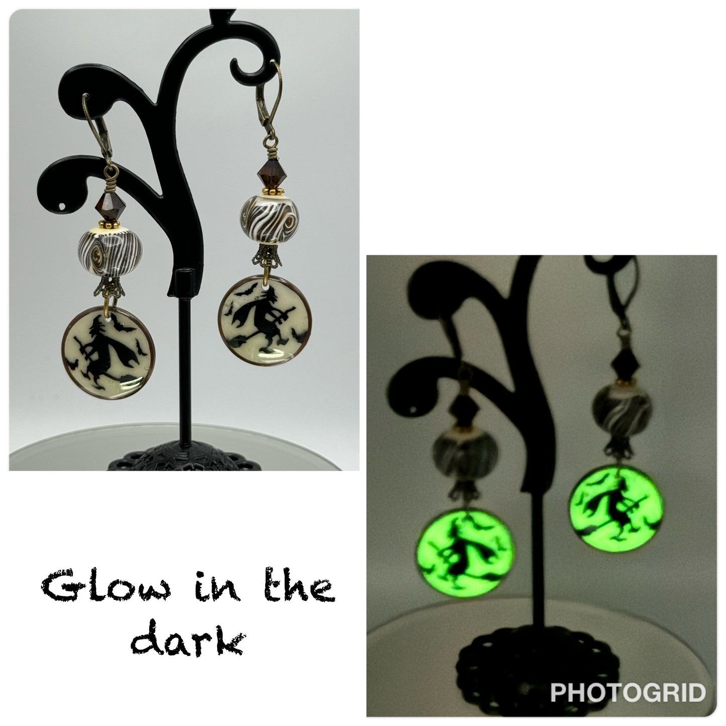 Glow in the dark Halloween earrings