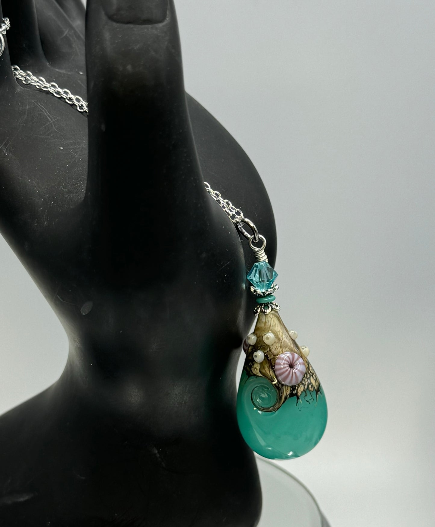 Lampwork beach pendant
