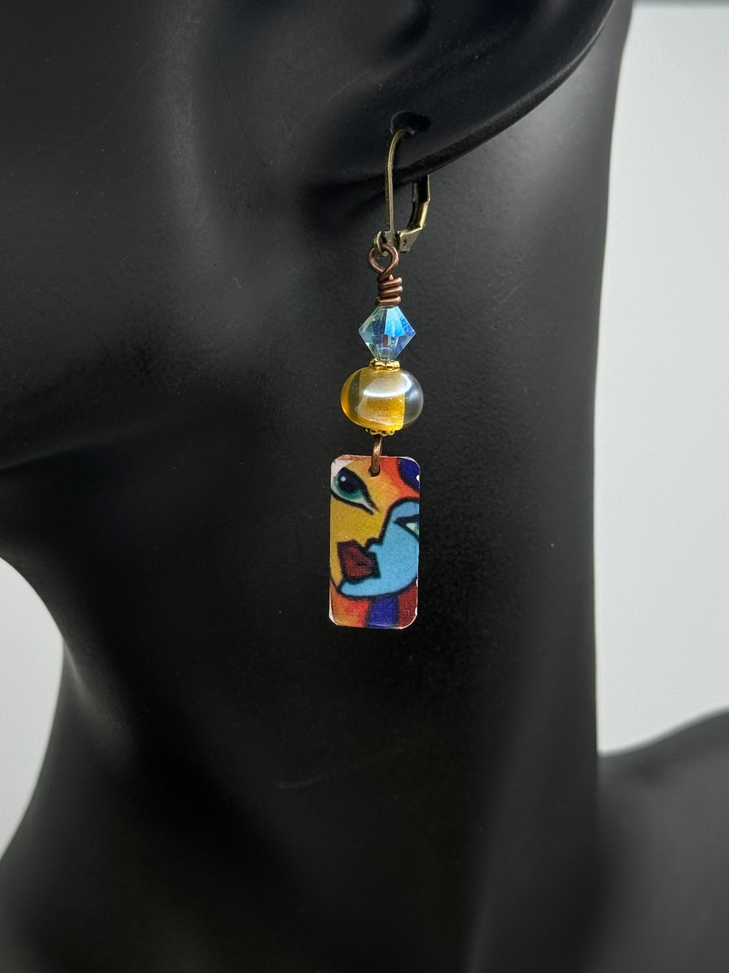 Handmade abstract charm earrings