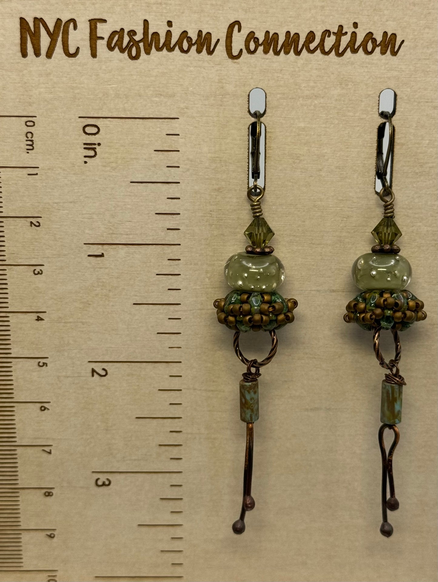 Handmade lampwork and crocheted earrings