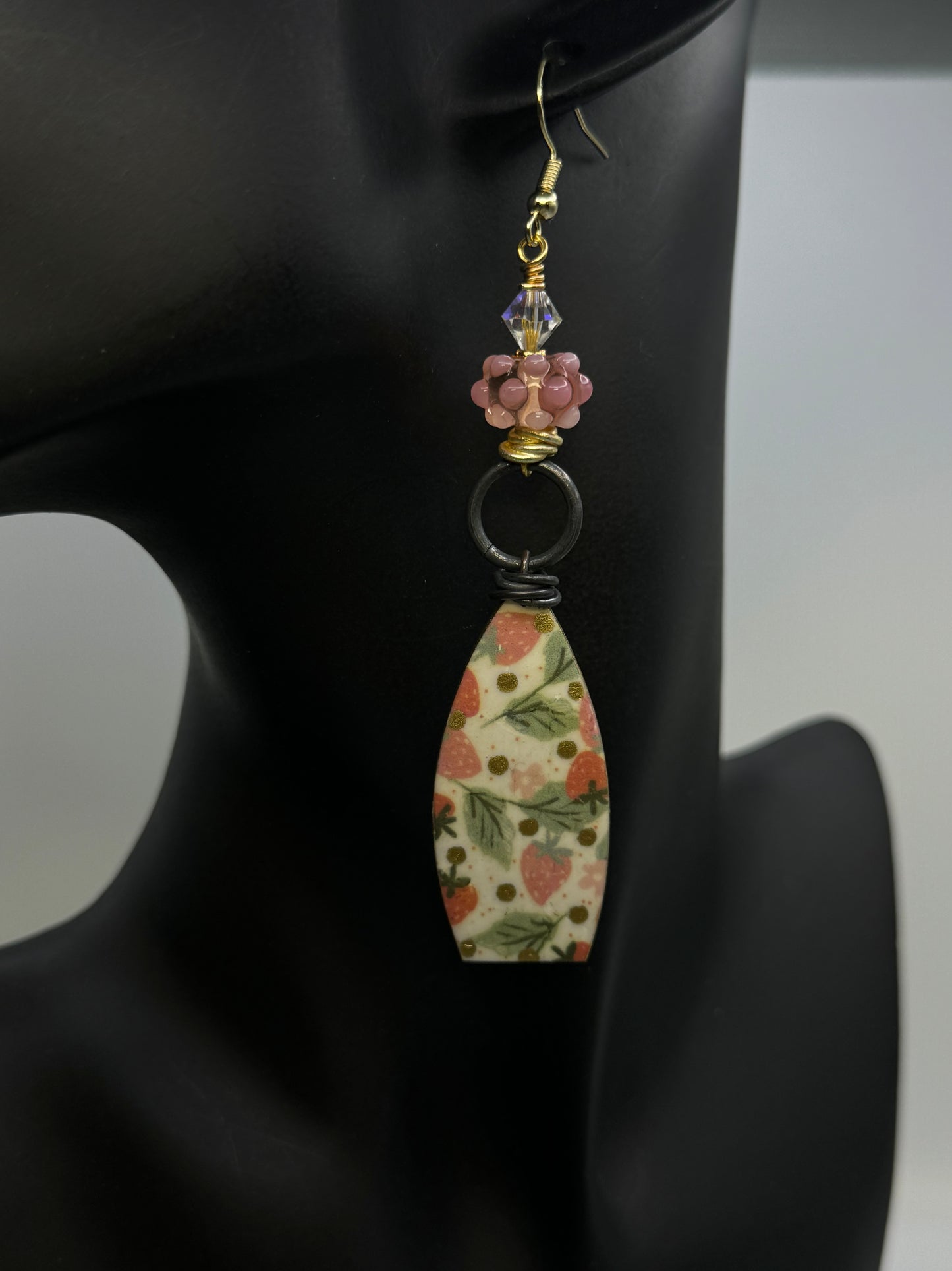 Strawberry themed earrings, jewelry for women