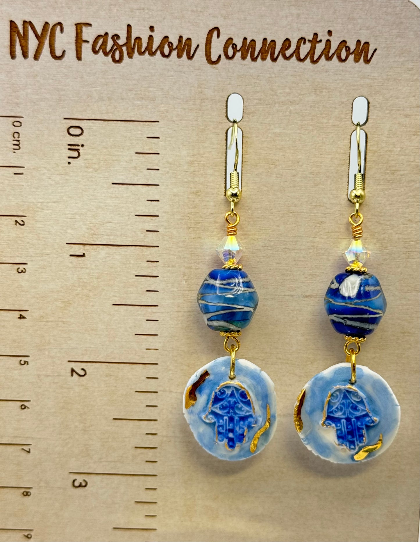 Hamsa handmade porcelain earrings