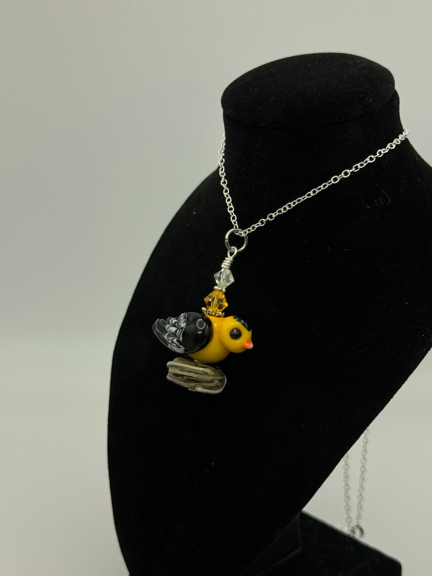 Lampwork bird pendant