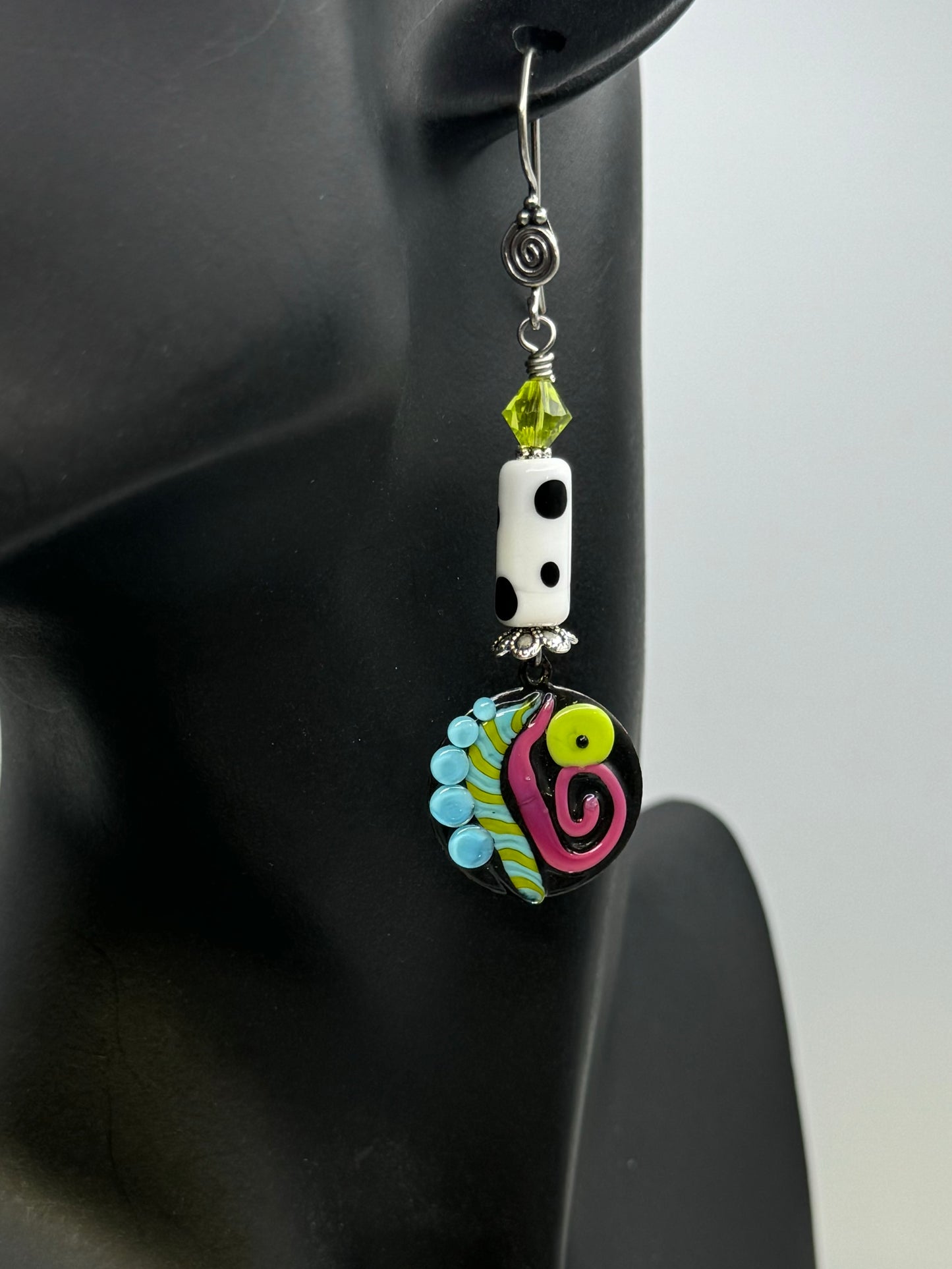 Colorful lampwork earrings