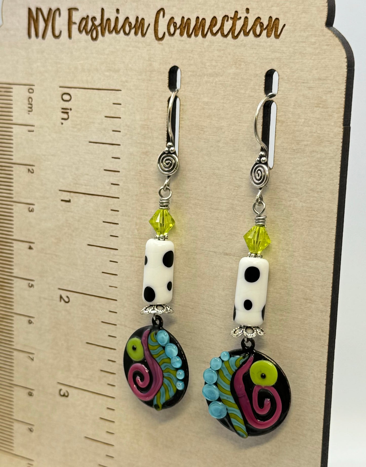 Colorful lampwork earrings