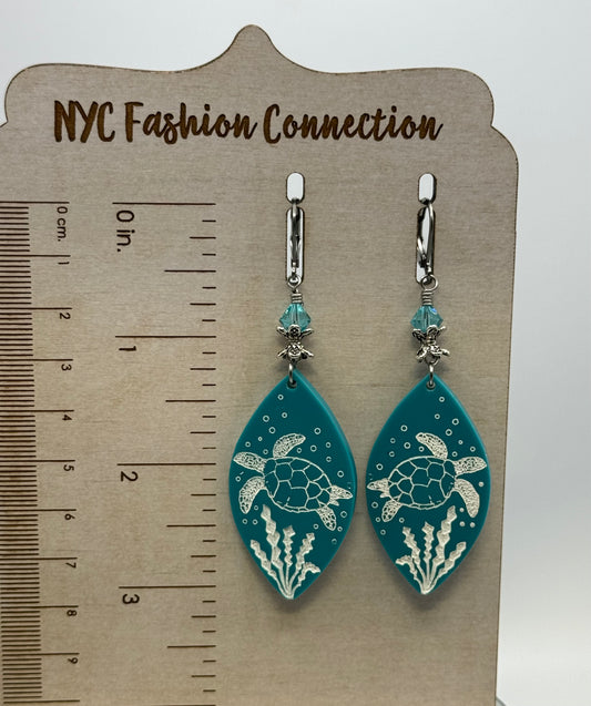 Under the sea turtle earrings