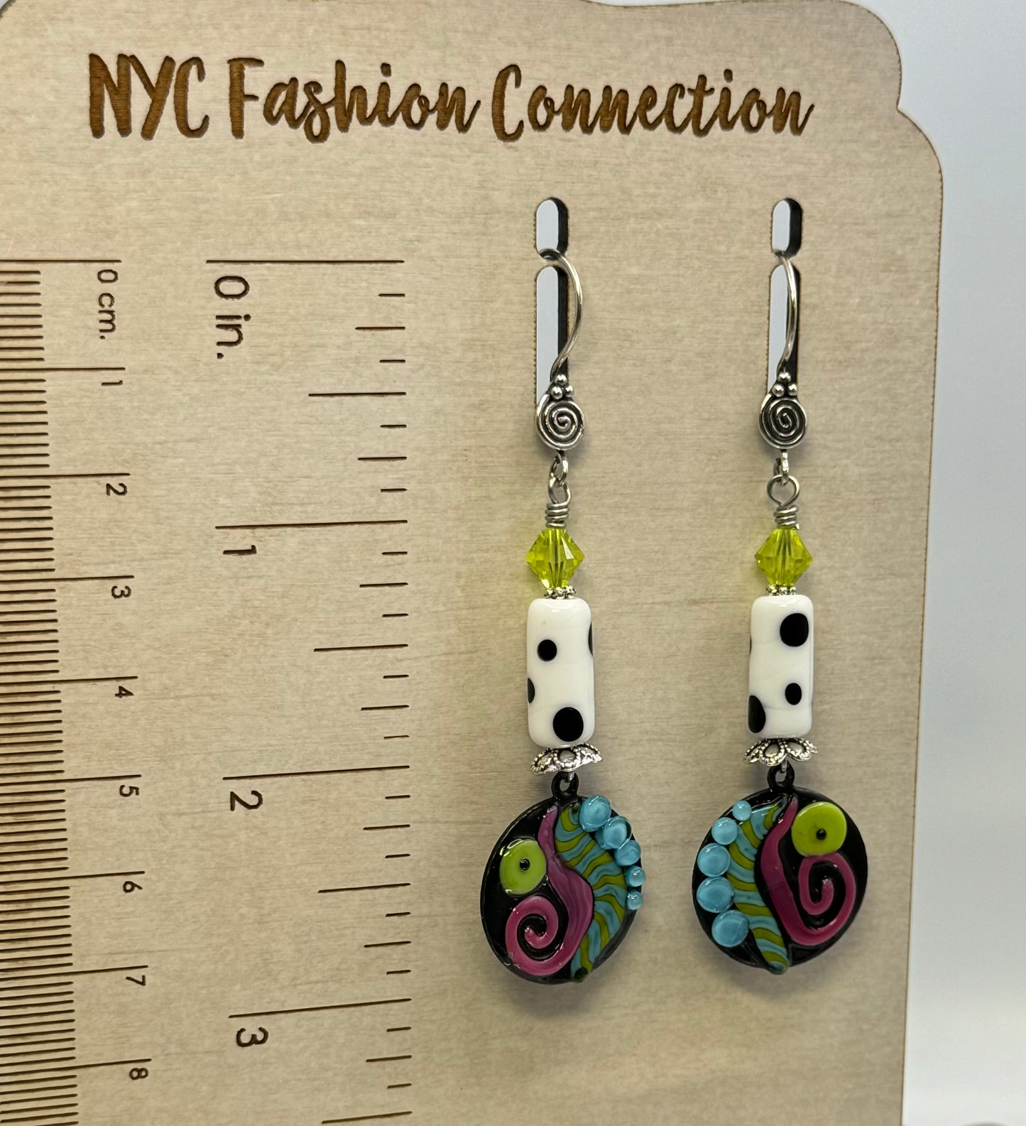 Colorful lampwork earrings