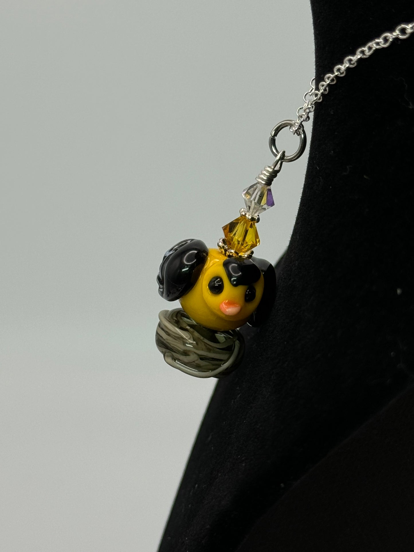 Lampwork bird pendant