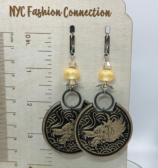 Dragon motif earrings