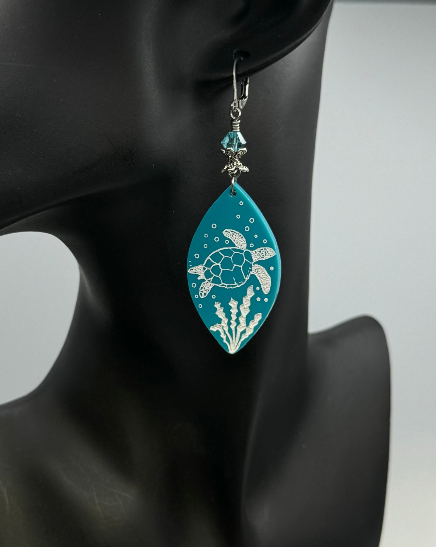 Under the sea turtle earrings