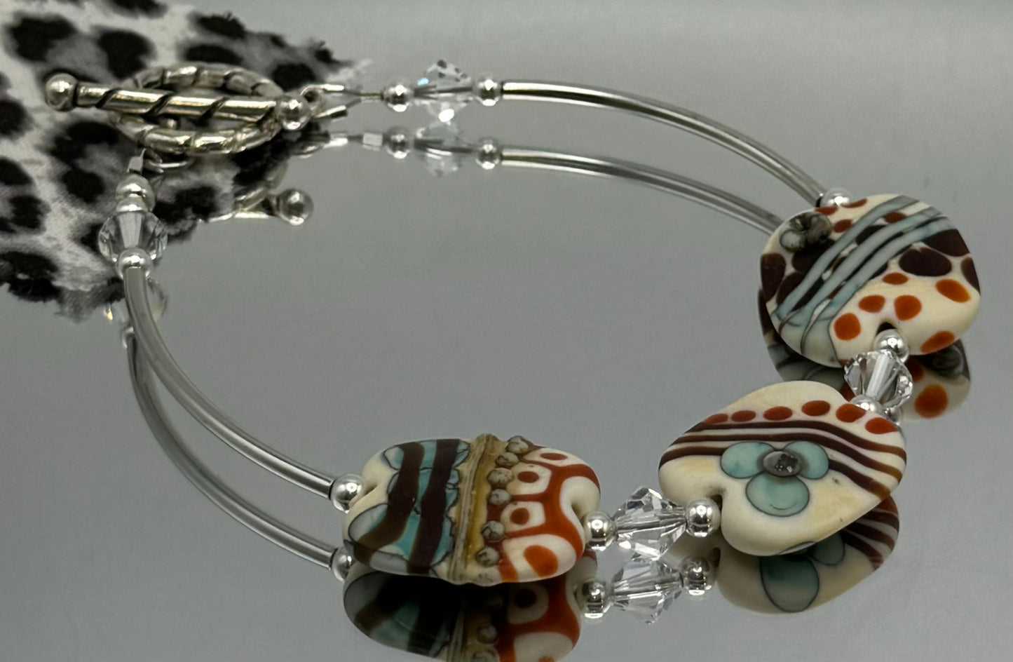 Earth tone lampwork bracelet